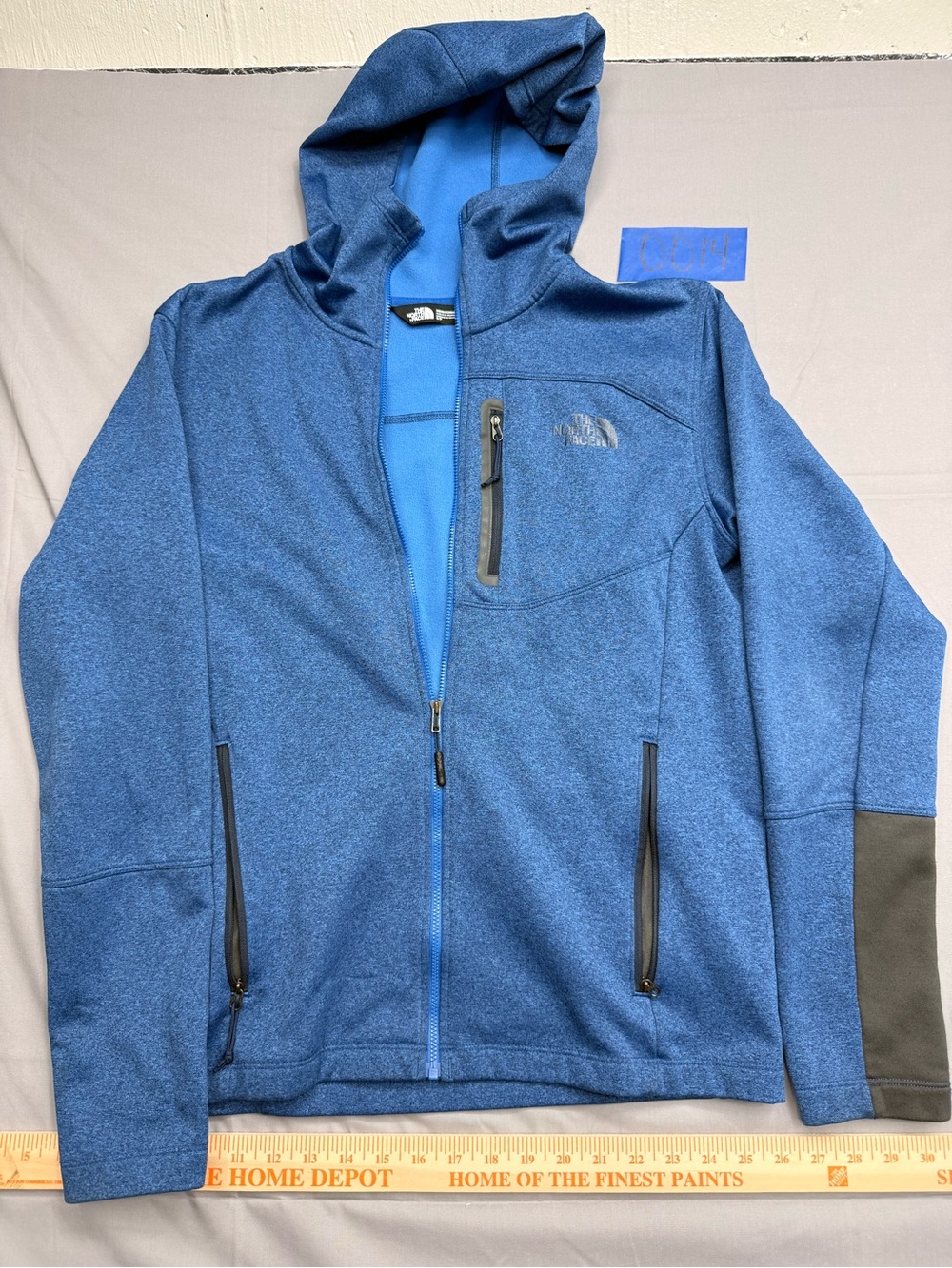 The North Face Men’s Blue Hooded Zip-Up Fleece Jacket